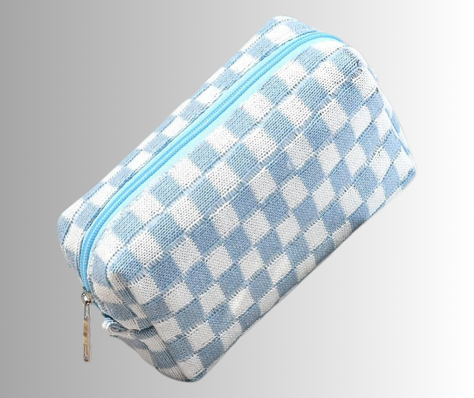 Checkered Cosmetic Bag