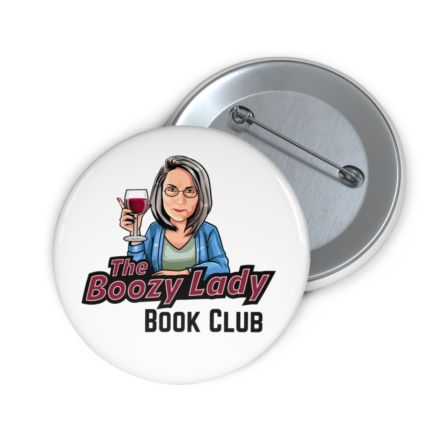 Boozy Lady Book Club Button