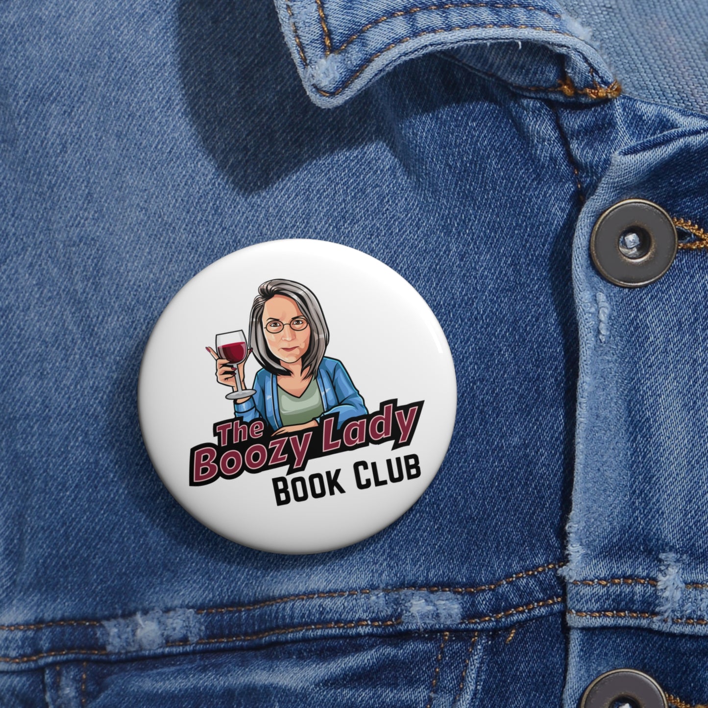 Boozy Lady Book Club Button
